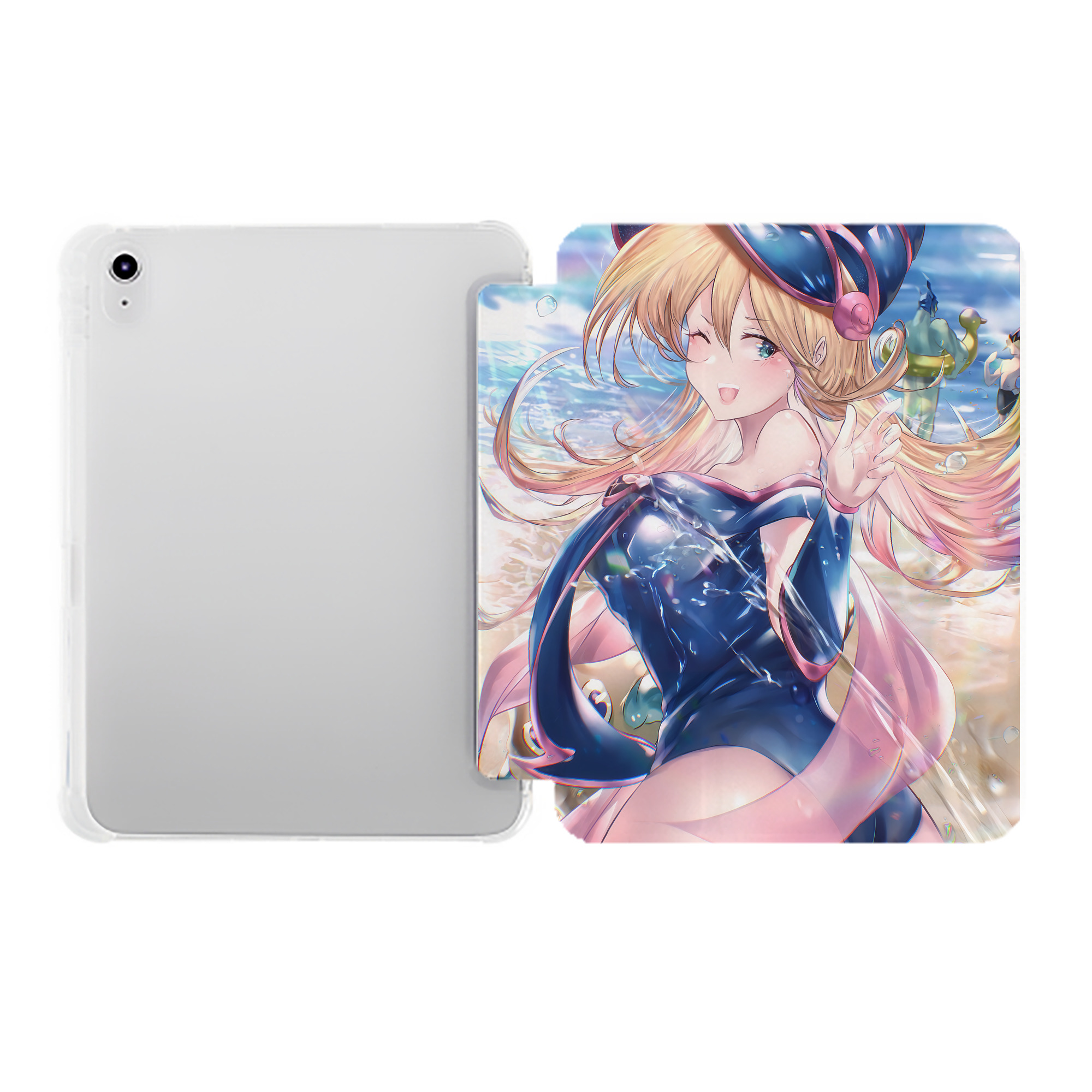 （画像用） 遊☆戯☆王 Yu-Gi-Oh! IPad ケース ペン収納付き 三つ折りスタンド PUレザー×シリコン 対応機種9.5/10.5/10.9インチ